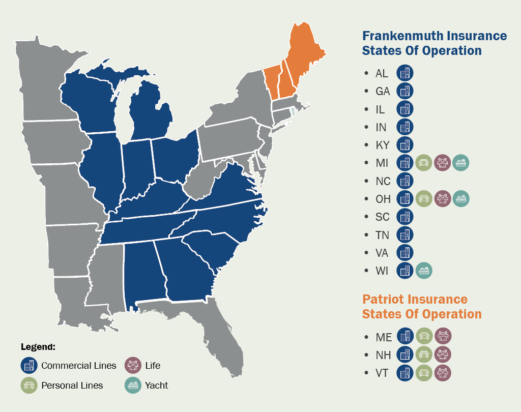 Insurance coverage map Insurance coverage map