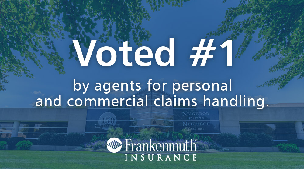 Agents rank Frankenmuth Insurance #1 for claims satisfaction and #2 overall in the Big I Michigan 2022 survey.